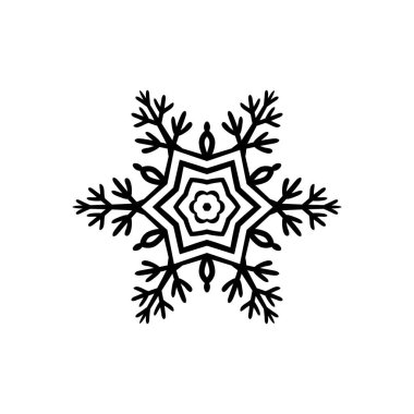 Bir kar tanesi basit siyah serbest simgesi