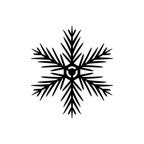 Simple black hand-drawn icon of a snowflake — Stock Vector