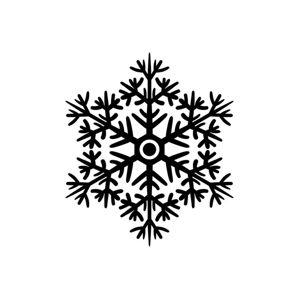 Icono simple dibujado a mano en negro de un copo de nieve — Archivo Imágenes Vectoriales