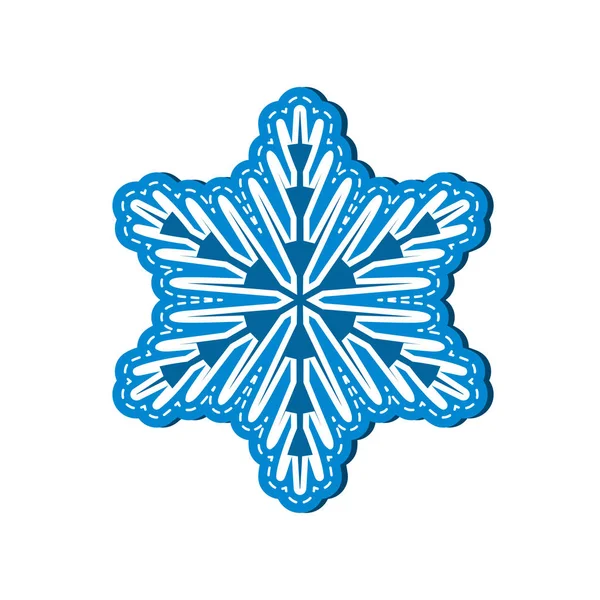 雪の結晶のシンプルな黒のフリーハンド アイコン — ストックベクタ