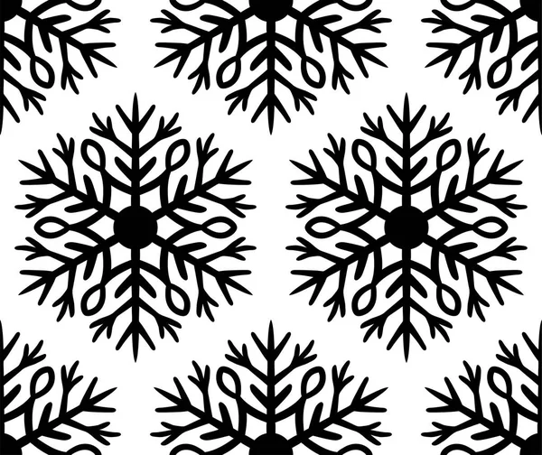 Simple seamless pattern with hand drawn snowflakes — Stock Vector