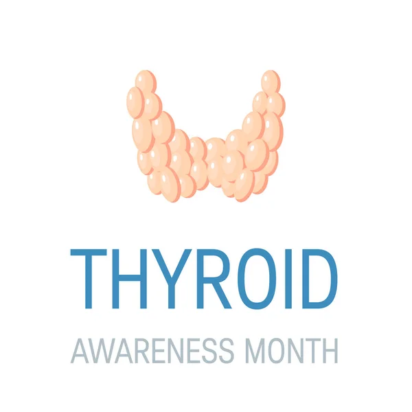 Concepto vectorial mensual de conciencia tiroidea — Vector de stock