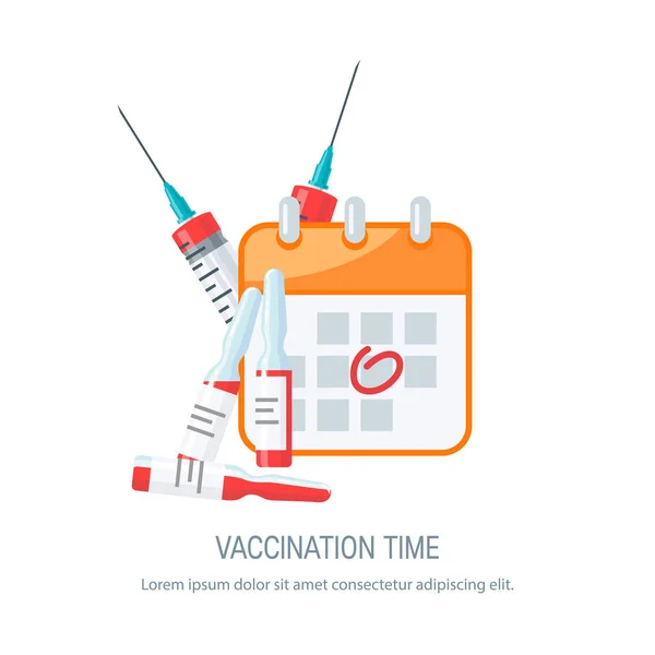 Vaccinatie concept, vector afbeelding in vlakke stijl — Stockvector