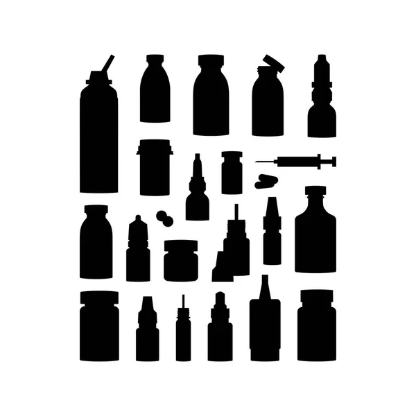 Medicine bottles vector concept in flat style — Stock Vector