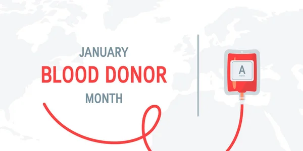 Januar nationales Blutspender-Monat-Vektorkonzept — Stockvektor