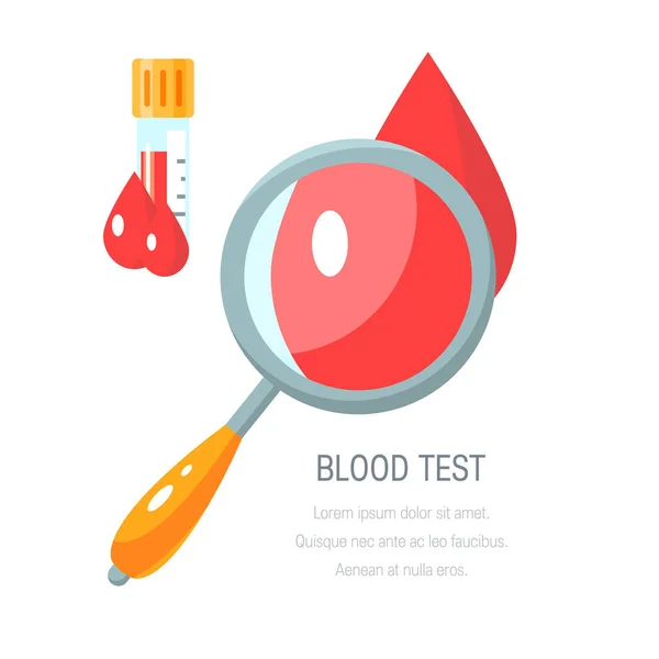 血液测试概念, 扁平化的矢量设计 — 图库矢量图片