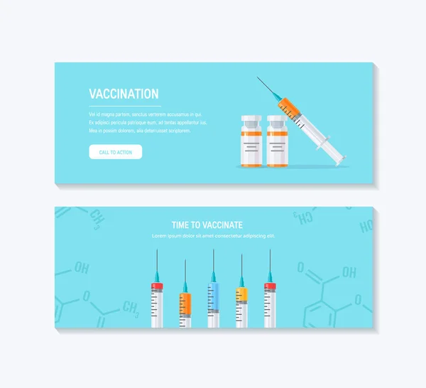 Modelo de medicina para banners web em estilo plano — Vetor de Stock