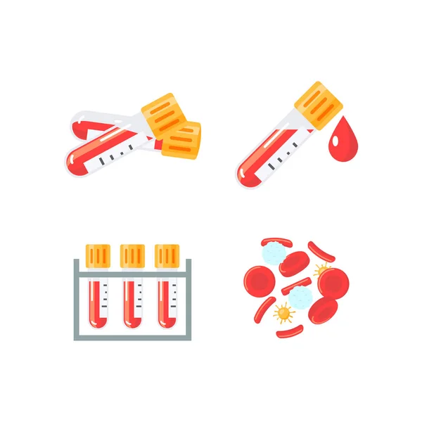 Iconos médicos vectoriales para la infografía de análisis de sangre — Vector de stock