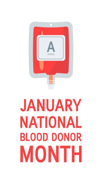 Januar nationales Blutspender-Monat-Vektorkonzept — Stockvektor