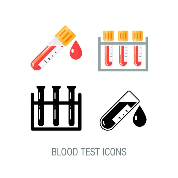 Vektor medizinische Symbole für Bluttest-Infografik — Stockvektor