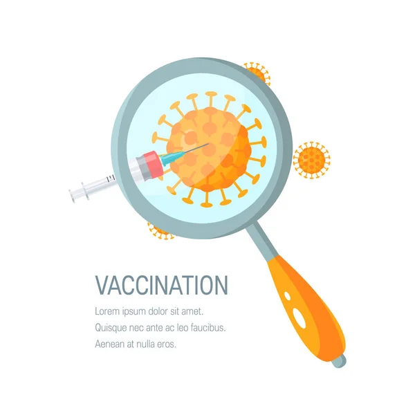 Concepto de vacunación, imagen vectorial en estilo plano — Vector de stock