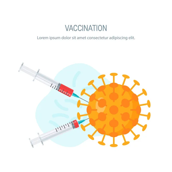 Concetto di vaccinazione, immagine vettoriale in stile piatto — Vettoriale Stock