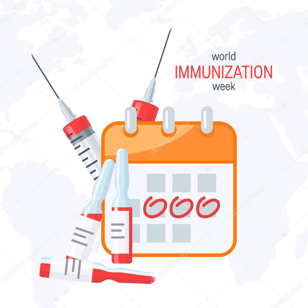 Vaccination concept, vector image in flat style