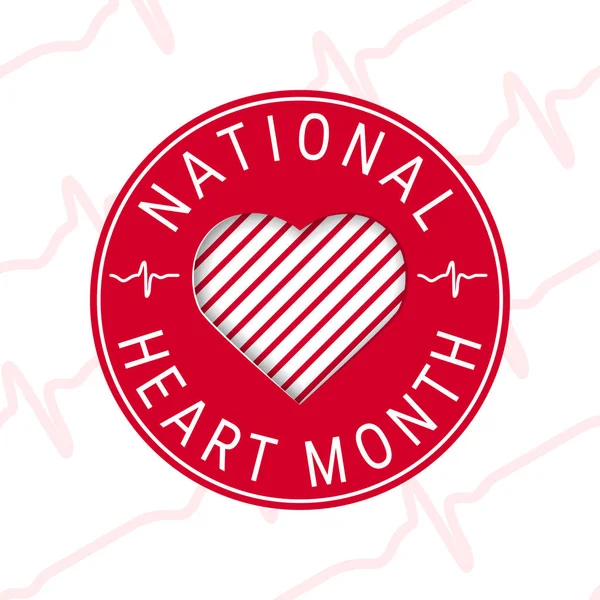 Nationale hart maand concept in vlakke stijl — Stockvector