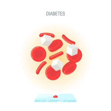 Diabetes concept in flat style, vector design clipart