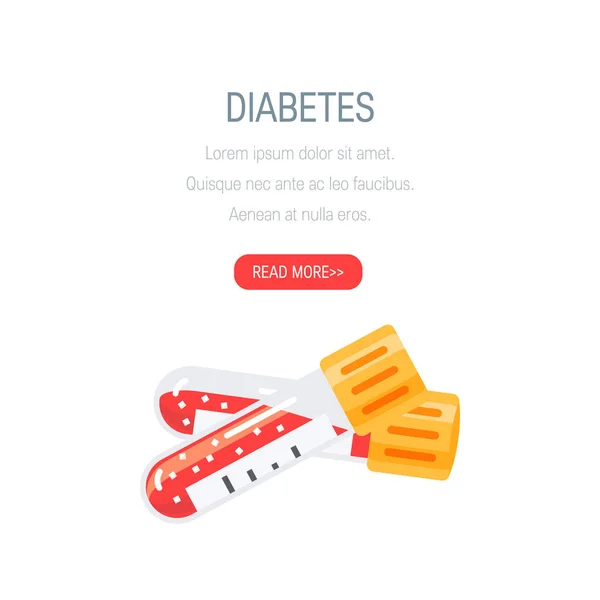 Concepto de diabetes en estilo plano, diseño vectorial — Vector de stock