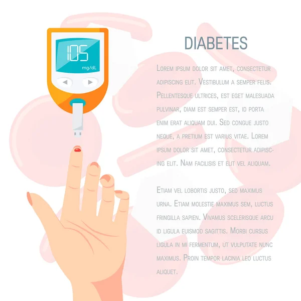 Концепція діабету в плоскому стилі, векторний дизайн — стоковий вектор
