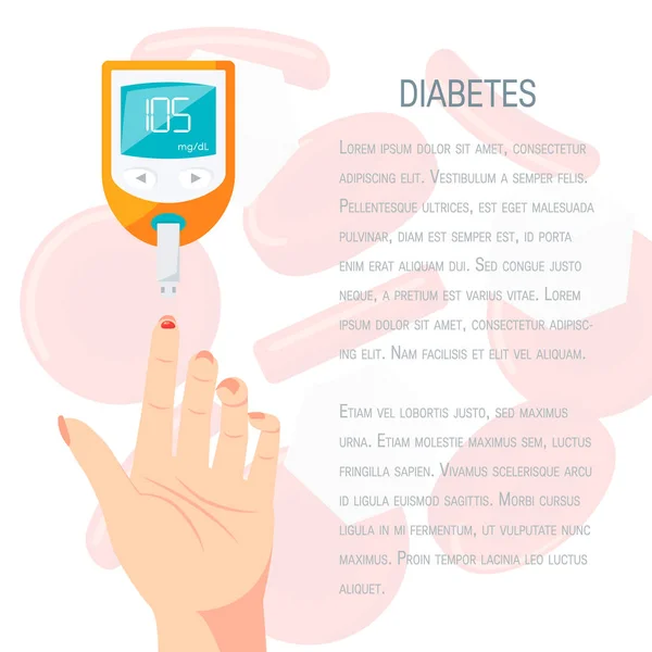 Diabetes concept in vlakke stijl, vector design — Stockvector