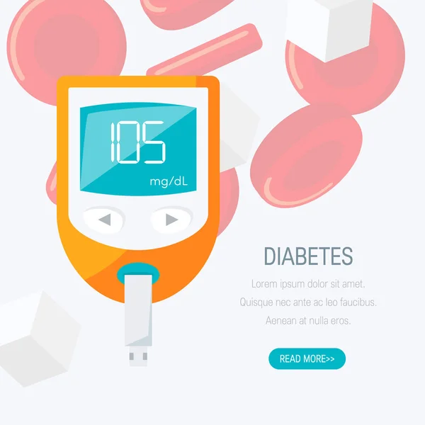 Diabetes concept in vlakke stijl, vector design — Stockvector