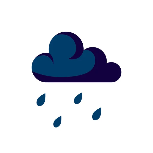 フラット スタイルで、シンプルなベクター アイコンを雨が降っています。 — ストックベクタ