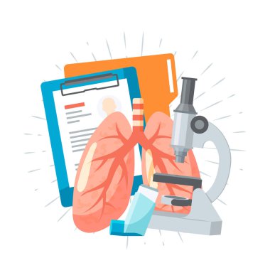 Pulmoner ilaç kavramı düz stil vektör