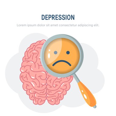 Depresyon vektör kavram basit düz stil