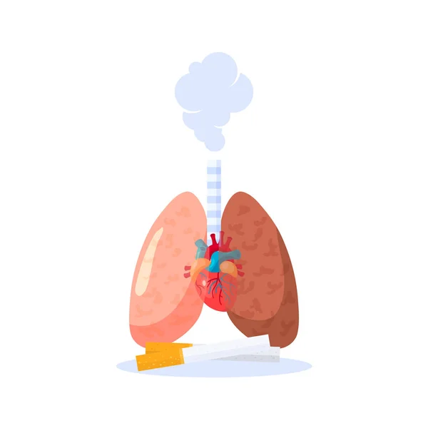 Icono de vector de pulmones humanos en estilo plano — Archivo Imágenes Vectoriales