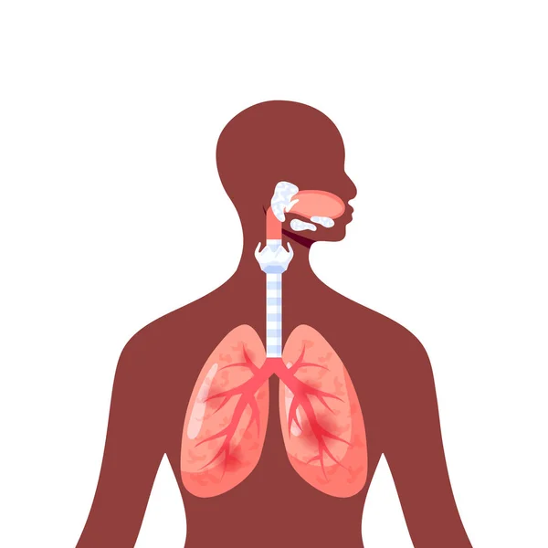 Irritado icono de vector de pulmones en estilo plano — Vector de stock