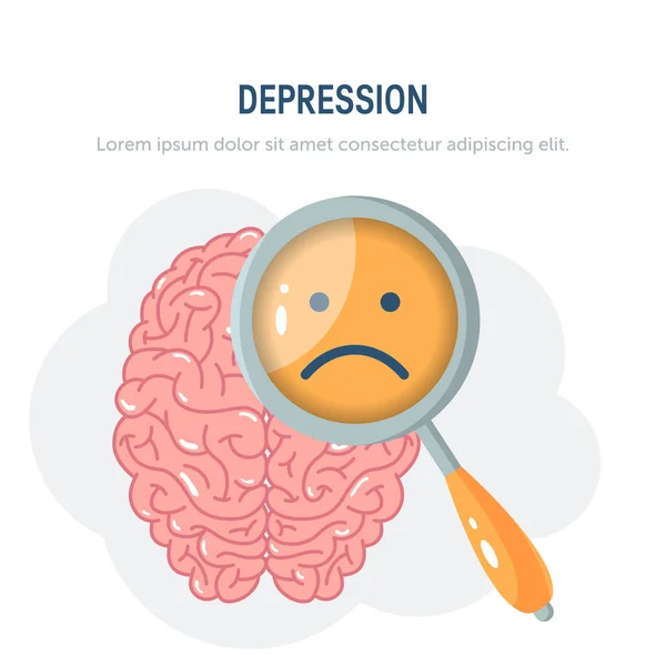 Concetto vettoriale di depressione in semplice stile piatto — Vettoriale Stock