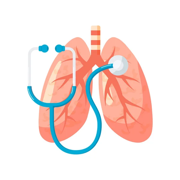 Diseño del vector de diagnóstico de los pulmones en estilo plano — Vector de stock