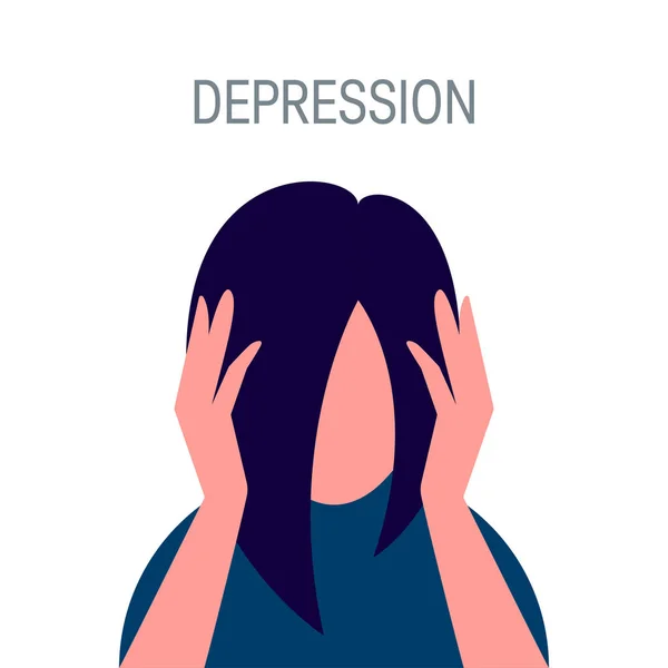 简单扁平化的抑郁向量概念 — 图库矢量图片