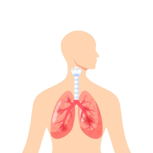 Irritado icono de vector de pulmones en estilo plano — Archivo Imágenes Vectoriales