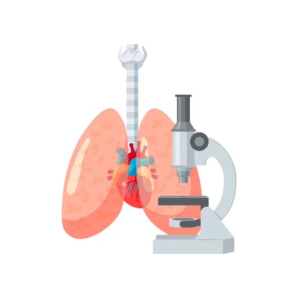 Akciğerler tanılama vektör tasarımı düz tarzı — Stok Vektör