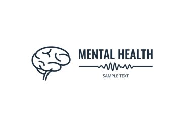 Ruh sağlığı vektör kavram basit düz stil