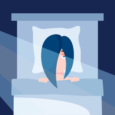 Uykusuzluk vektör kavram basit düz stil