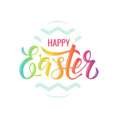 Fırça kalem tarafından yazıldı Paskalya yazı vektör