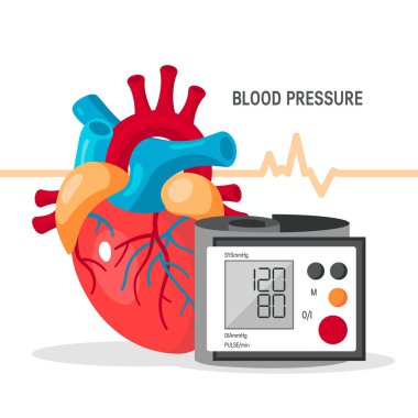 Blood pressure concept in flat style, vector clipart