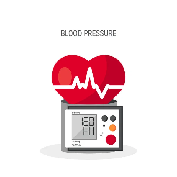 Concepto de presión arterial en estilo plano, vector — Vector de stock