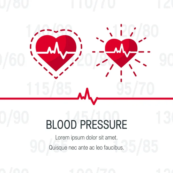 Concepto de presión arterial en estilo plano, vector — Vector de stock