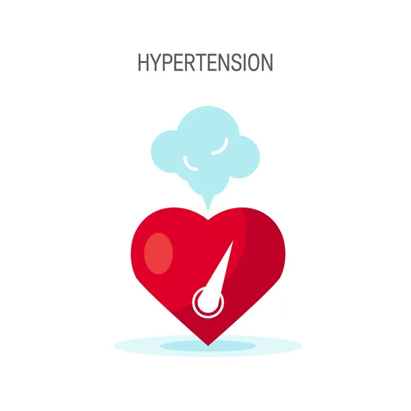 High blood pressure concept in flat style, vector — Stock Vector