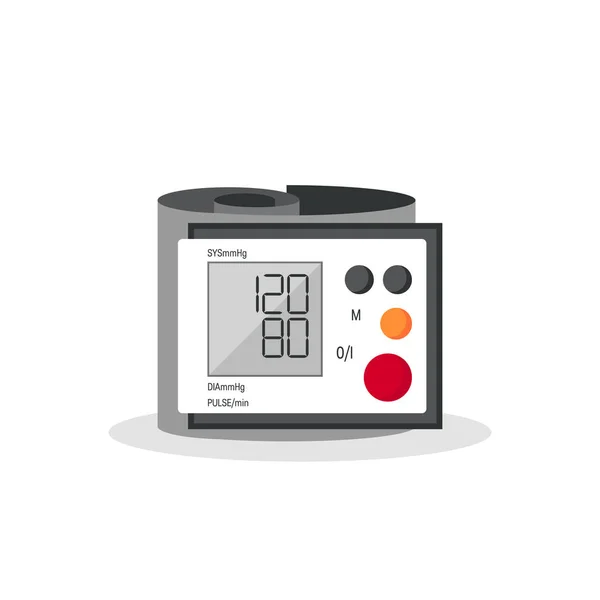 Bloeddrukmeter in platte stijl, Vector — Stockvector