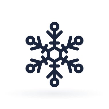 Çizgi tarzında bir kar tanesi basit vektör simgesi