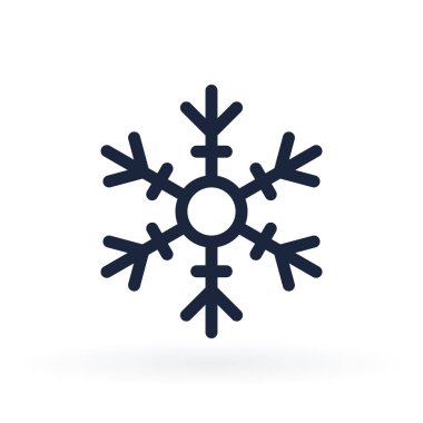 Çizgi tarzında bir kar tanesi basit vektör simgesi