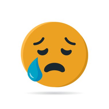 Düz tarzda yuvarlak sarı emoji, vektör
