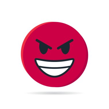 Düz tarzda yuvarlak sarı emoji, vektör