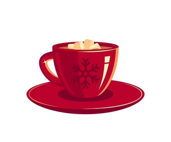 Красная чашка кофе или шоколада, вектор — стоковый вектор