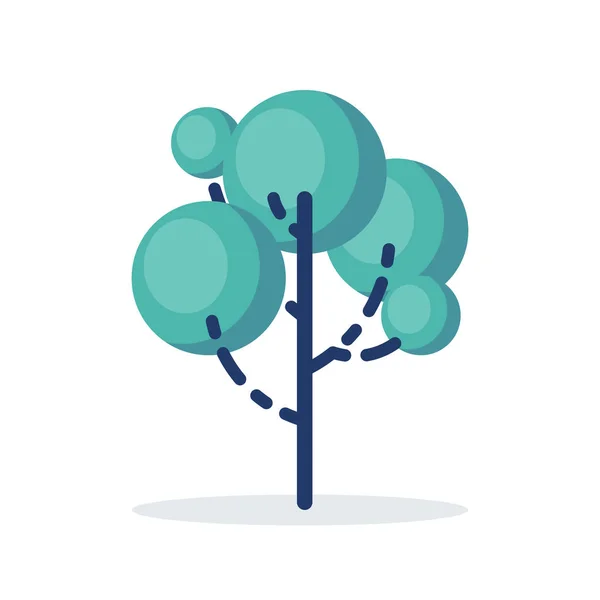 Eenvoudige vector boom icoon in platte stijl — Stockvector