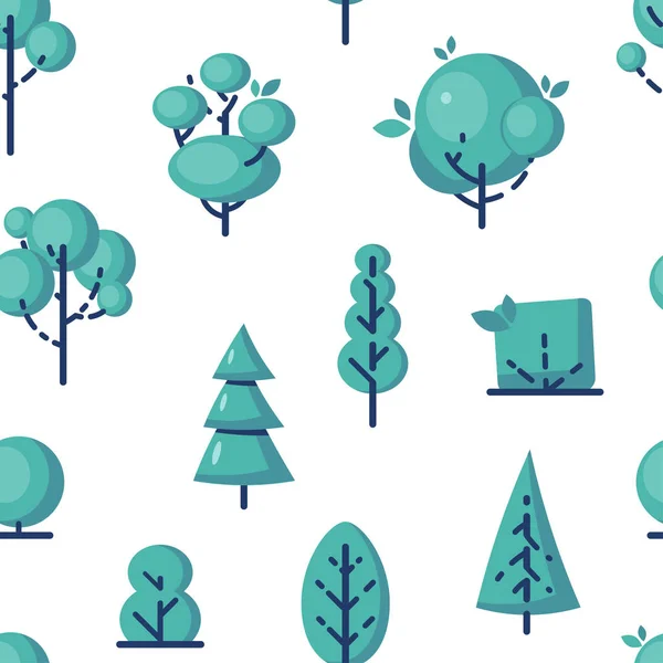 Icônes d'arbres vectoriels simples dans un style plat — Image vectorielle