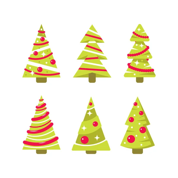 Vector árboles de Navidad simples en estilo plano — Archivo Imágenes Vectoriales