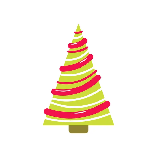 Vector simple Christmas tree in flat style — Stock Vector